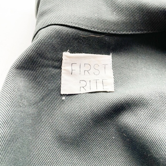 First Rite Green  herringbone utility Shop Coat - Picture 3 of 16